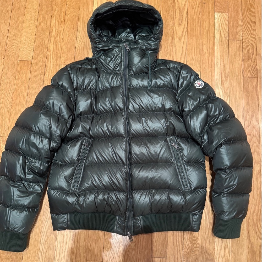 MONCLER - Men's Forest Green Down Jacket - Picture 13 of 16
